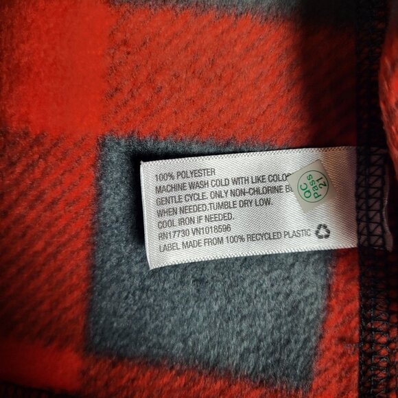 Merona Cabincore Full Zip Fleece Jacket Women's Plus 2X Red Gray Plaid NWT - Picture 9 of 9